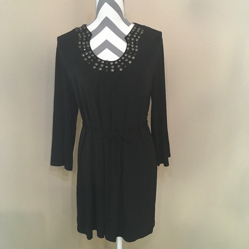 Apt. 9 Black Long Sleeve Embellished Mini Dress NWT - Large